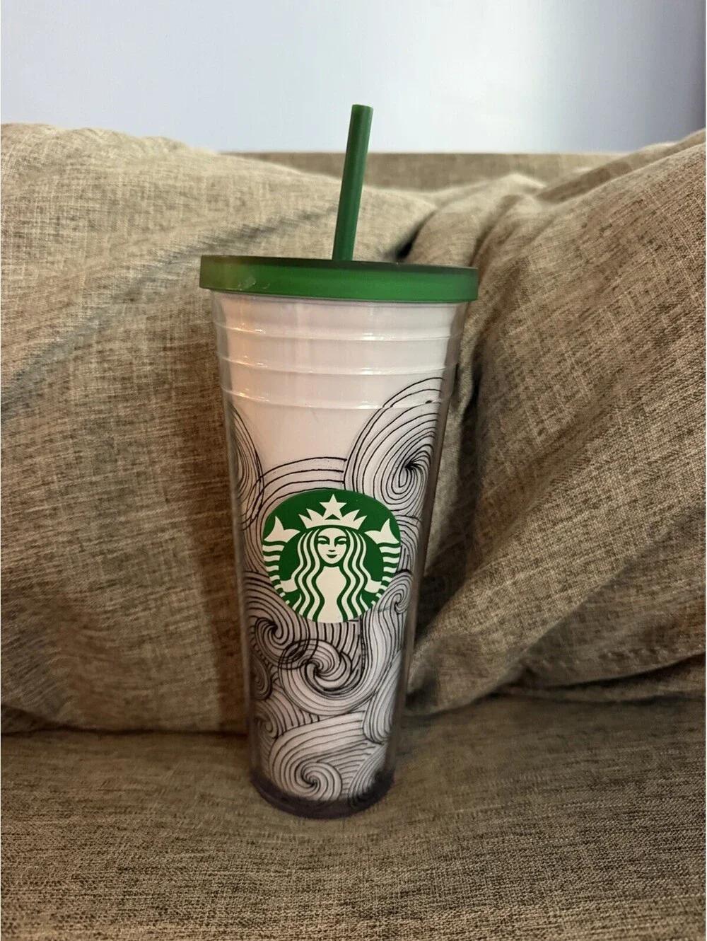 Starbucks Tumbler Dot Collection Venti Cold Cup Ink Waves 24oz
